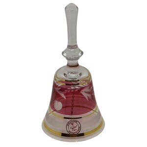 VTG Hungarian Crystal Bell Handcrafted Ajka Cherry Cut Glass Collectible 3"x6.5"
